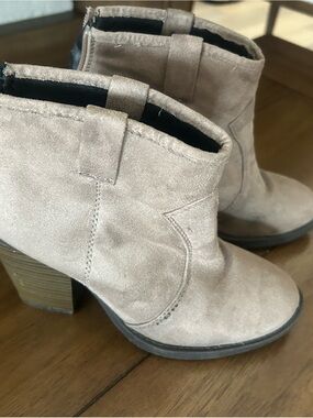 Suede Ankle Boots in Taupe — Women
